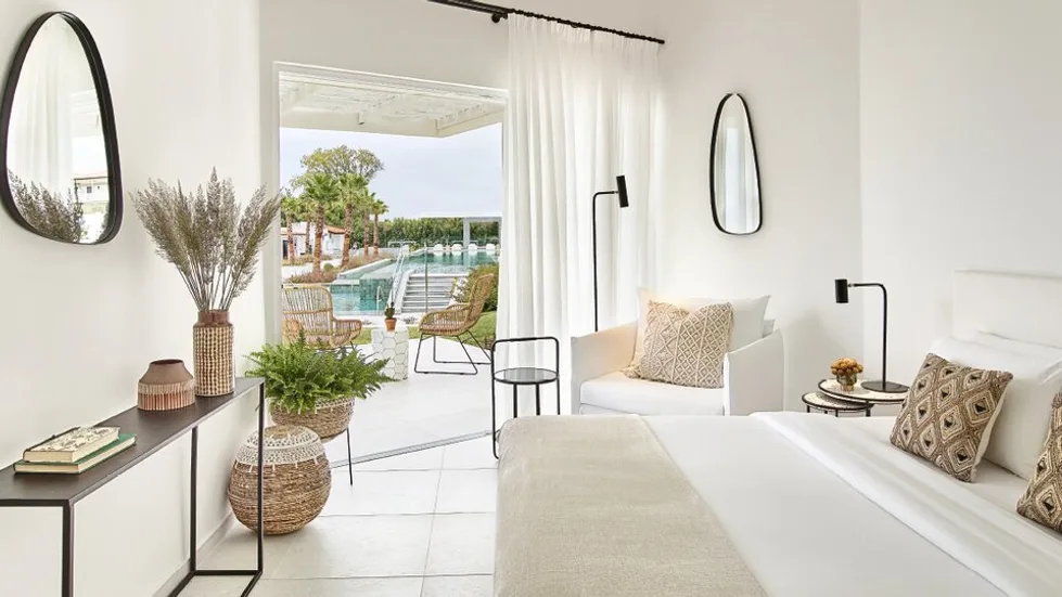 Summer bungalow pool view